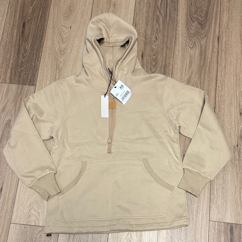 Martha Stewart NWT XS (s) Tan fleece lined warm Hoodie